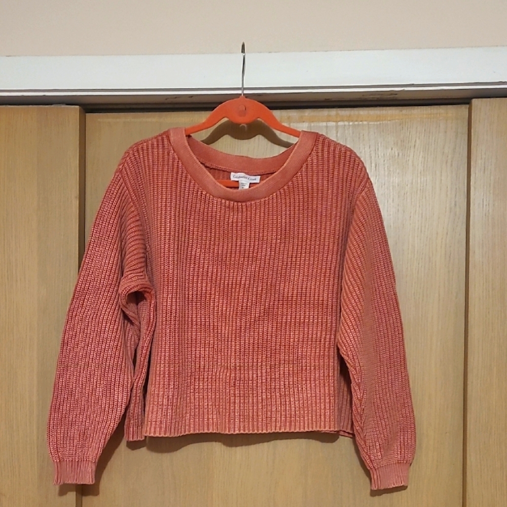 Women's Coral Shaker Crop Sweater XL